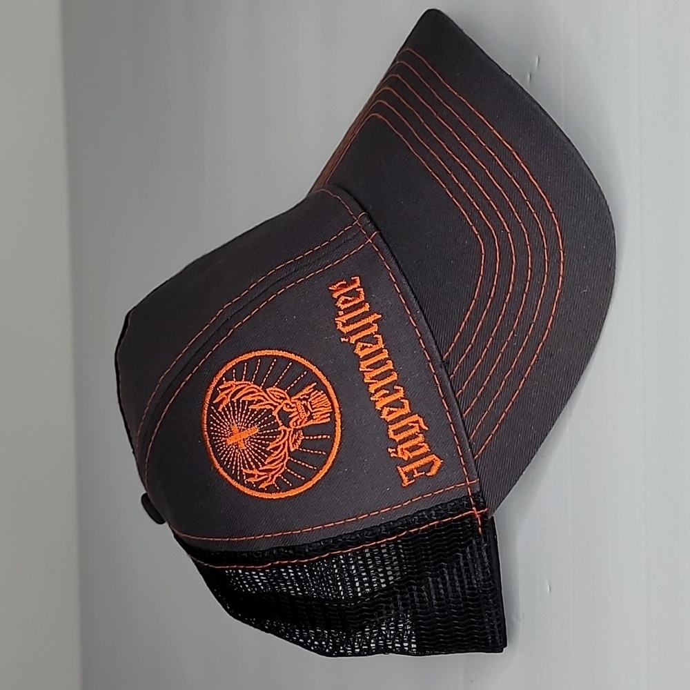 Jägermeister Jager Grey with Orange Stiching Snapback Trucker Hat